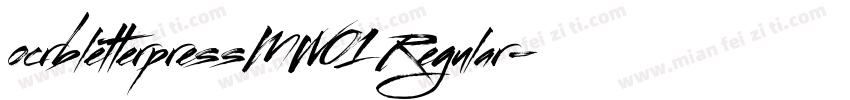 ocrbletterpressMW01 Regular字体转换